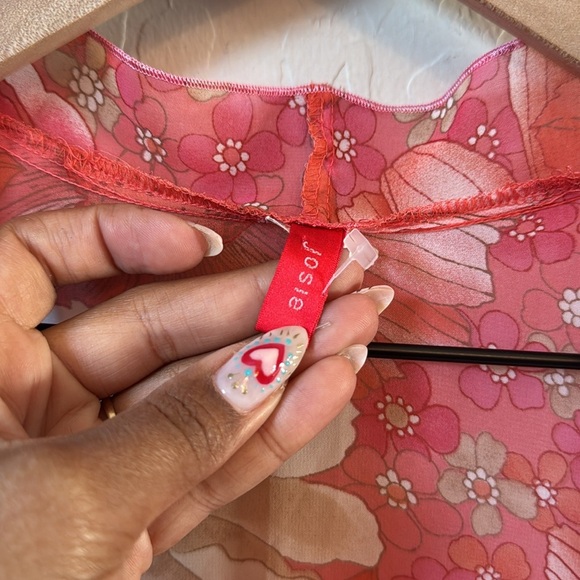 Vintage Josie Natori 3 Piece Lingerine Pajama Set Sheer - Picture 4 of 12